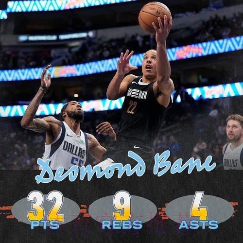 贝恩全场18投9中，三分4中1砍下27分5篮板4助攻2抢断